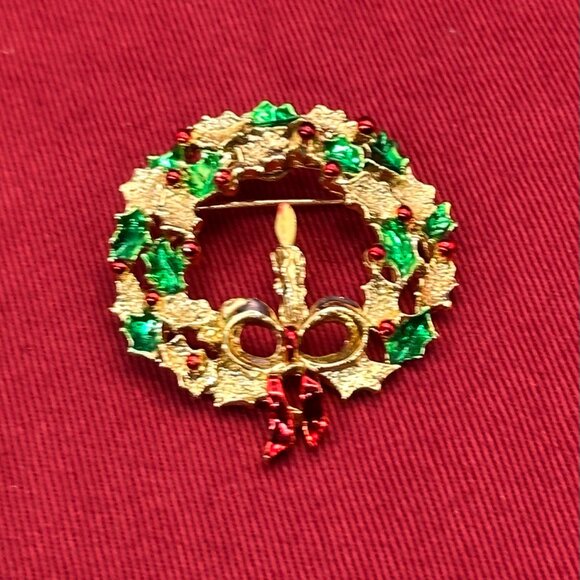 VTG Gerry’s Christmas Wreath Brooch - Picture 4 of 8